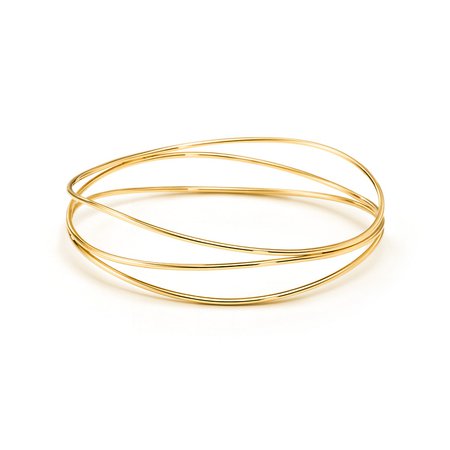 Elsa Peretti Wave three-row bangle in 18k gold small