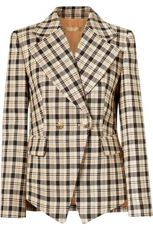 Michael Kors Collection | Double-breasted checked wool blazer | NET-A-PORTER.COM