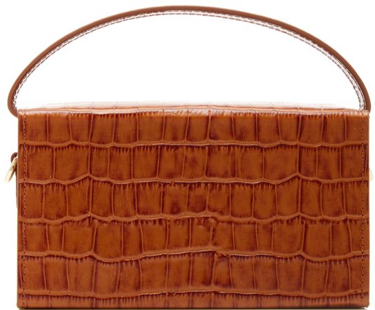 L’AFSHAR Brown Croc Box Handbag