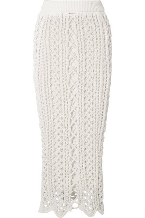 Balmain | Jupe midi en crochet de coton stretch | NET-A-PORTER.COM