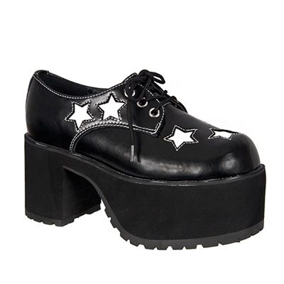 Black STAR Platform Shoes - TUK Shoes - SinisterSoles.com