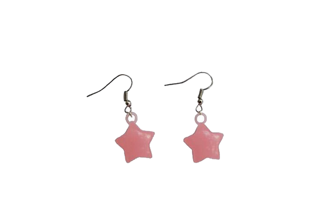 pink star earrings