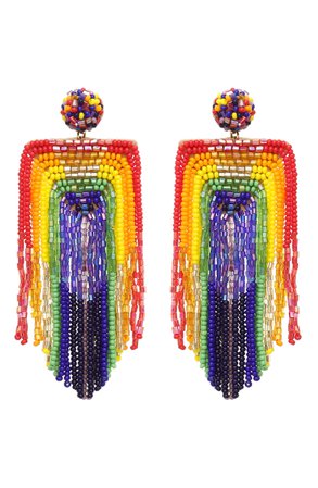 Deepa Gurnani Becka Rainbow Fringe Earrings