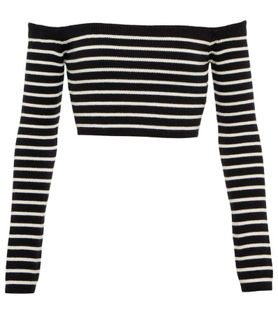 Saint Laurent - Striped wool and cotton sweater | Mytheresa