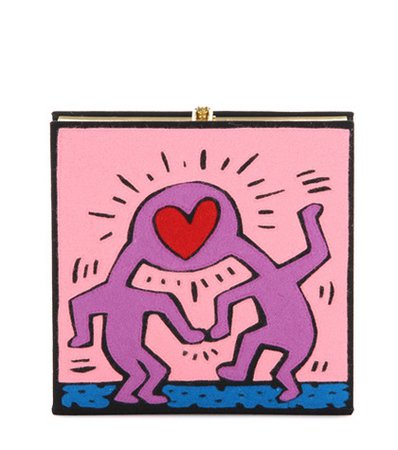 X Keith Haring Love book clutch