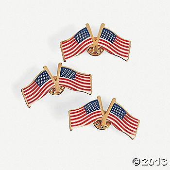 double american flag pins
