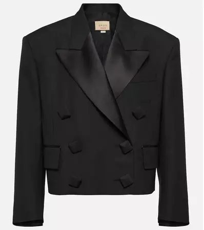 Gucci - Cropped wool and mohair blazer | Mytheresa