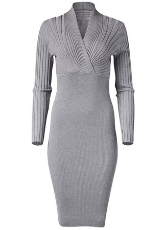 Midi Sweater Dress in Heather Grey | VENUS