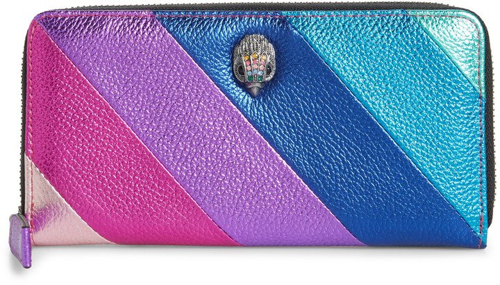 Rainbow Shop Eagle Stripe Leather Zip Around Wallet