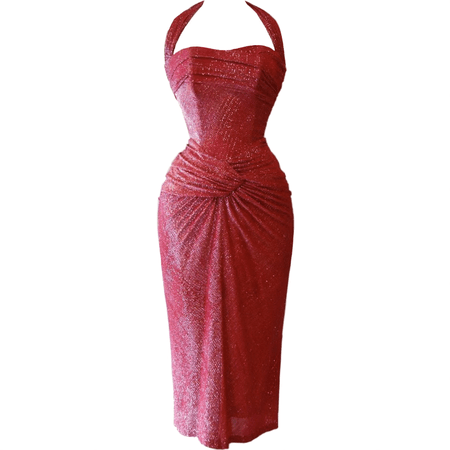 vintage crystal red 50s dress