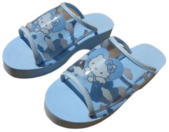 Hello kitty blue slides sandals @White_oleander