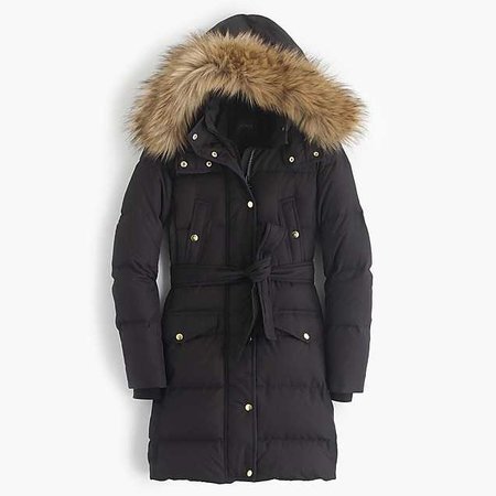 wintress puffer coat with faux-fur hood