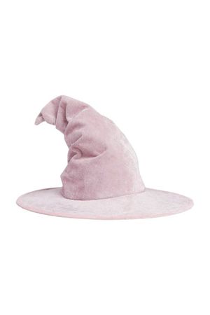 Crushed Velvet Pink Witch Hat