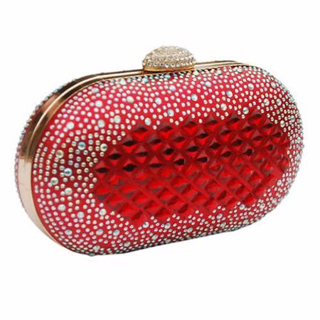 Stone Embellished Clutch Purse - Red | Konga Online Shopping