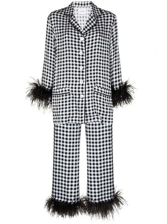 Sleeper Gingham Check Feather Pajama Set