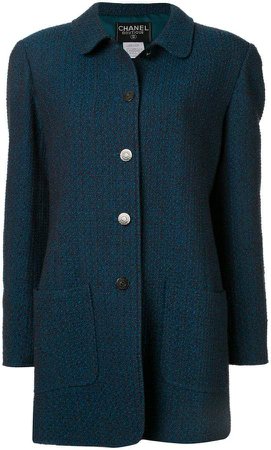 Pre-Owned slim tweed coat