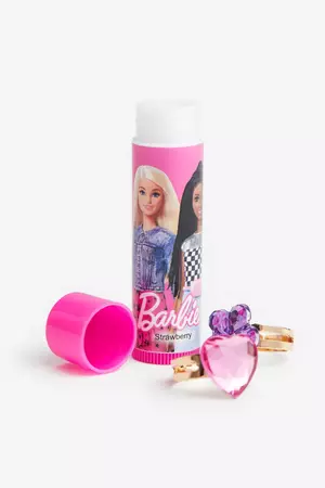Lip balm and rings set - Pink/Barbie - Kids | H&M GB