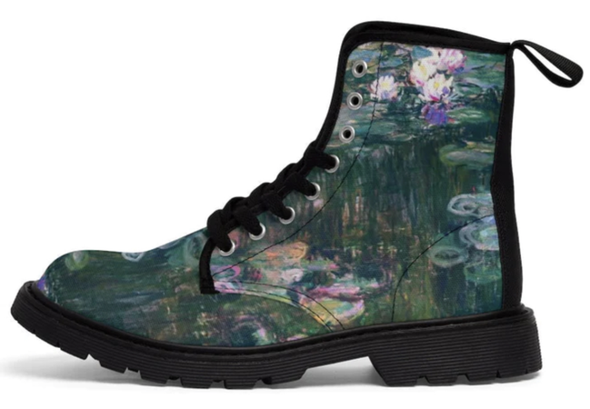 water lily painting boots