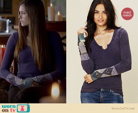 WornOnTV: Elena’s purple top with embroidered sleeves on The Vampire Diaries | Nina Dobrev | Clothes and Wardrobe from TV