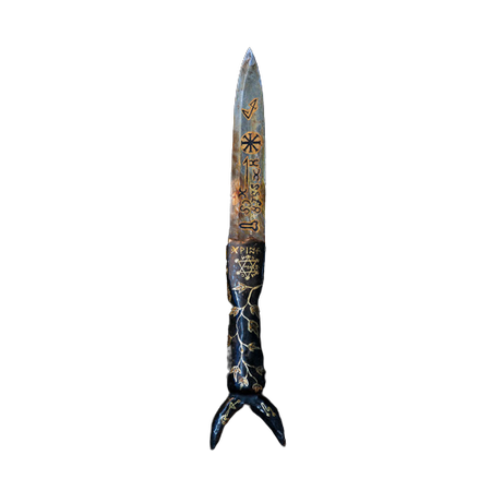 An athame (ceremonial knife) that belonged to the late Brownie Pate, a modern witch and ballet teacher.