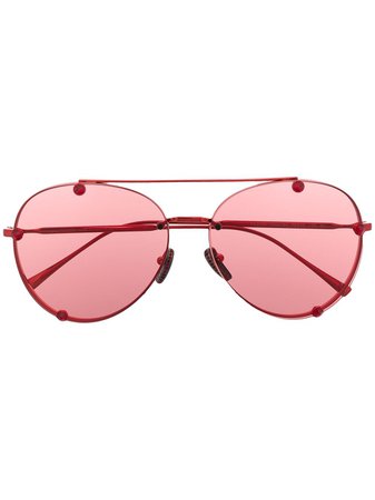 Valentino Eyewear crystal-embellished aviator-frame sunglasses