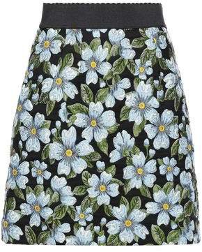 Floral-jacquard Mini Skirt