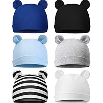 Amazon.com: Geyoga 9 Pieces Newborn Baby Hat Bear Ears Infant Caps Baby Boy Girl Toddler Hats Beanie Caps (2 Ears): Clothing