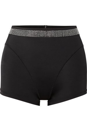 Adam Selman Sport | Crystal-embellished stretch shorts | NET-A-PORTER.COM