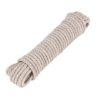 Rothley Waxed Cotton Sash Cord White 6mm x 10m | Rope | Screwfix.com