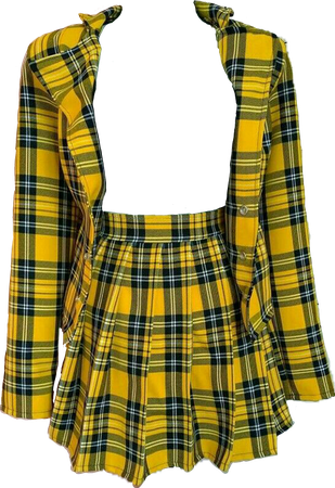Transparent Plaid Blazer and Skirt Yellow (Dei5 edit)