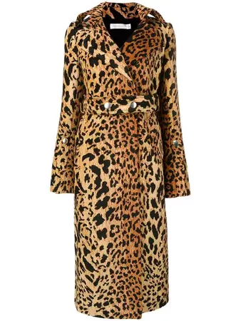 VICTORIA BECKHAM leopard print trench coat