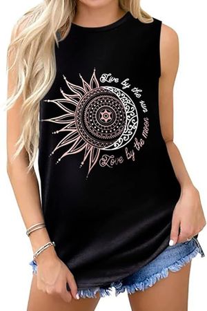 rosemia Tank Tops for Women Summer Graphic Pineapple Tshirts Sleeveless Casual Ladies Tunic Blouse(Pineapple Dark Grey,L) at Amazon Women’s Clothing store