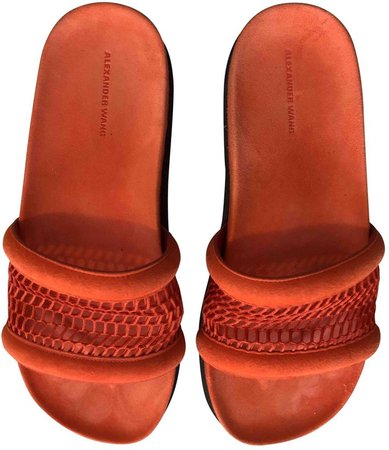 Orange Suede Sandals