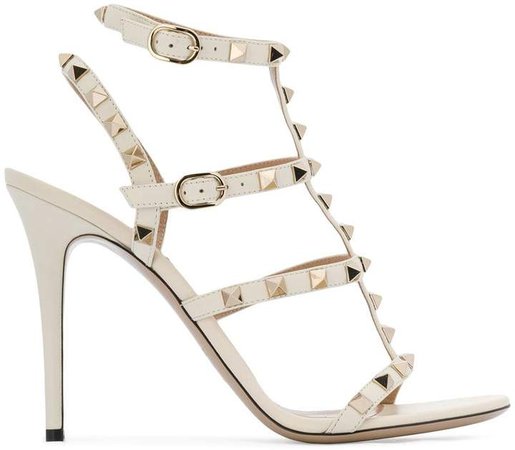 rockstud embellished strappy heels