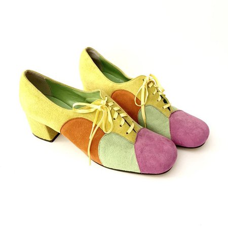 Disco Dream Shoes 60s Color Block Heels Vintage 60s Pumps | Etsy