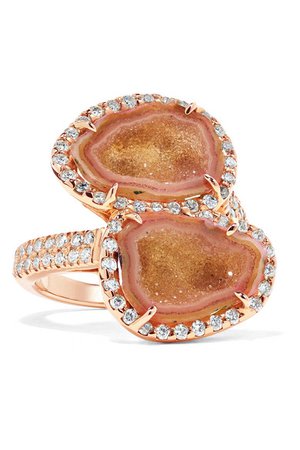 Kimberly McDonald | 18-karat rose gold, geode and diamond ring | NET-A-PORTER.COM