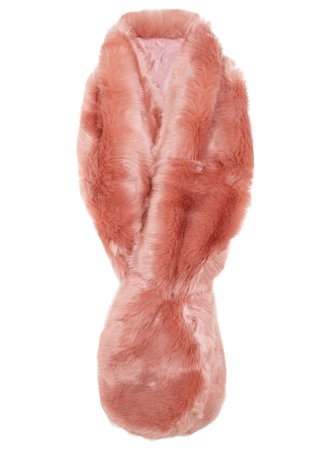pink faux fur scarf