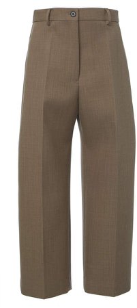 Jil Sander Mattia Cropped Wool-Blend Pants Size: 32