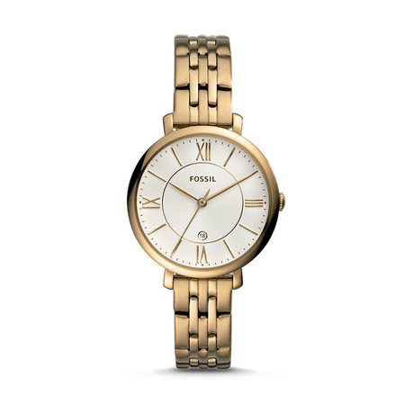 Jaqueline Three-Hand Antique Gold-Tone Stainless Steel Watch - Fossil