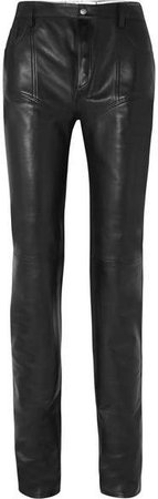 Reversible Leather Skinny Pants - Black