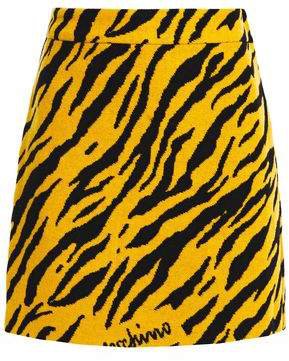 Zebra-print Wool-blend Mini Skirt