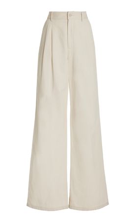 Flavie Pleated Cotton-Linen Wide-Leg Pants By Nili Lotan | Moda Operandi