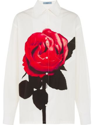 Prada Rose Print Shirt | Farfetch.com
