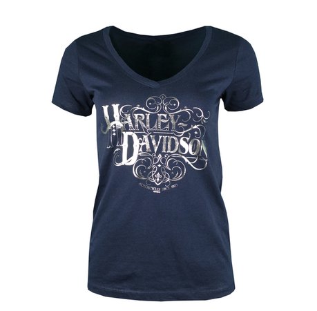 Women’s Navy Blue Harley Davison T-Shirt