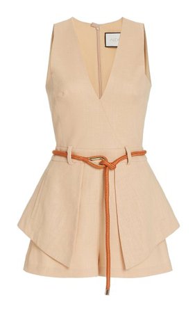 Darby Belted Crepe Playsuit By Alexis | Moda Operandi