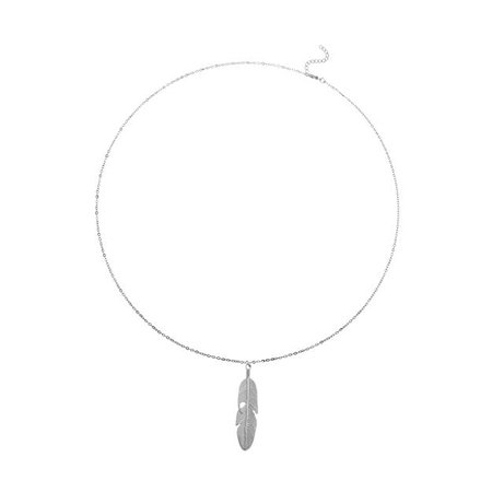 Amazon.com: Yalice Silver Feather Pendant Necklace Chain Long Leaf Necklaces Boho Jewelry for Women and Girls: Jewelry