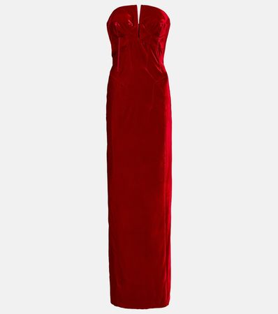 Strapless Velvet Gown in Red - Tom Ford | Mytheresa