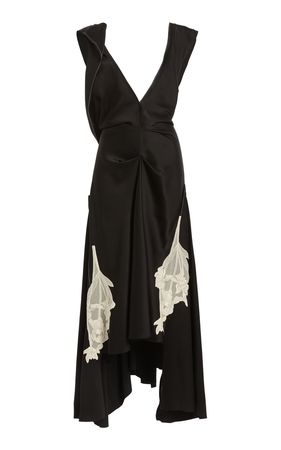 Draped Lace Detail Midi Dress By Victoria Beckham | Moda Operandi