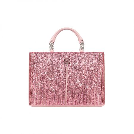 VG Pink fringed bag & pink glitter | Valentina Giorgi