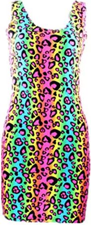 Amazon.com: Neon Nation EAST KNITTING Neon Multi Colored Cheetah Animal Print Tube Bodycon Party Dress Costume : Clothing, Shoes & Jewelry